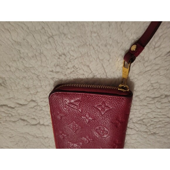 Authentic Louis Vuitton Monogram Implant Zippy Wallet Red - Picture 6 of 14